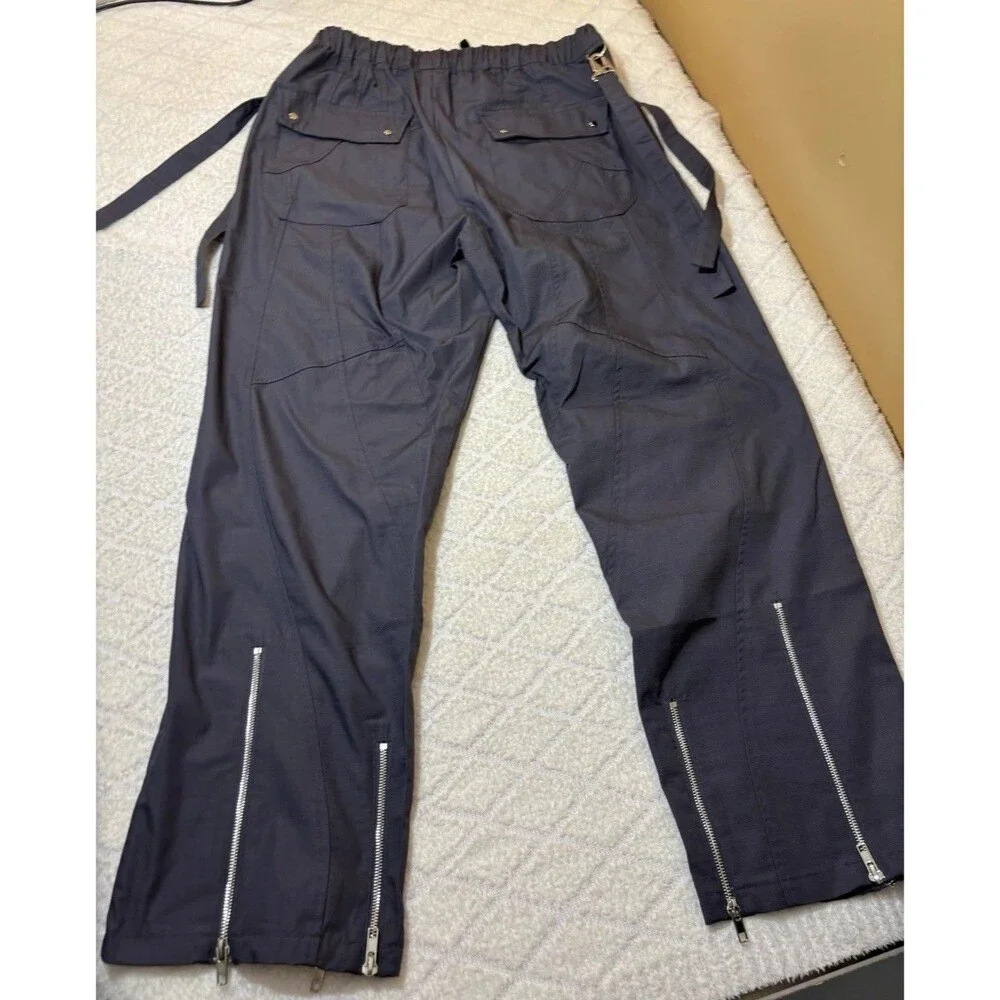 New Sui Generis Designer Grunge Streetwear Zippers Clips Windbreaker Pants Large